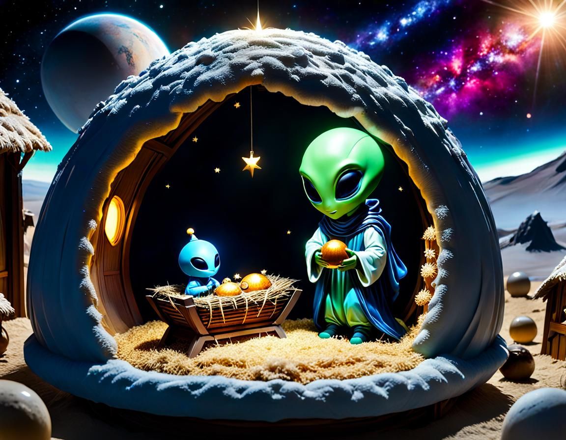 Alien Nativity Scene