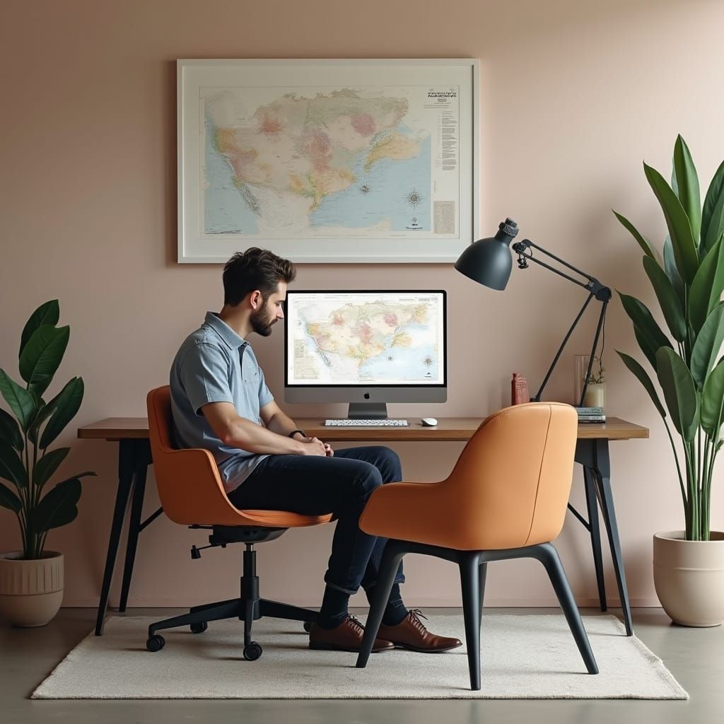 Smiling Logistic Professional in Minimalist Office, Digital ...