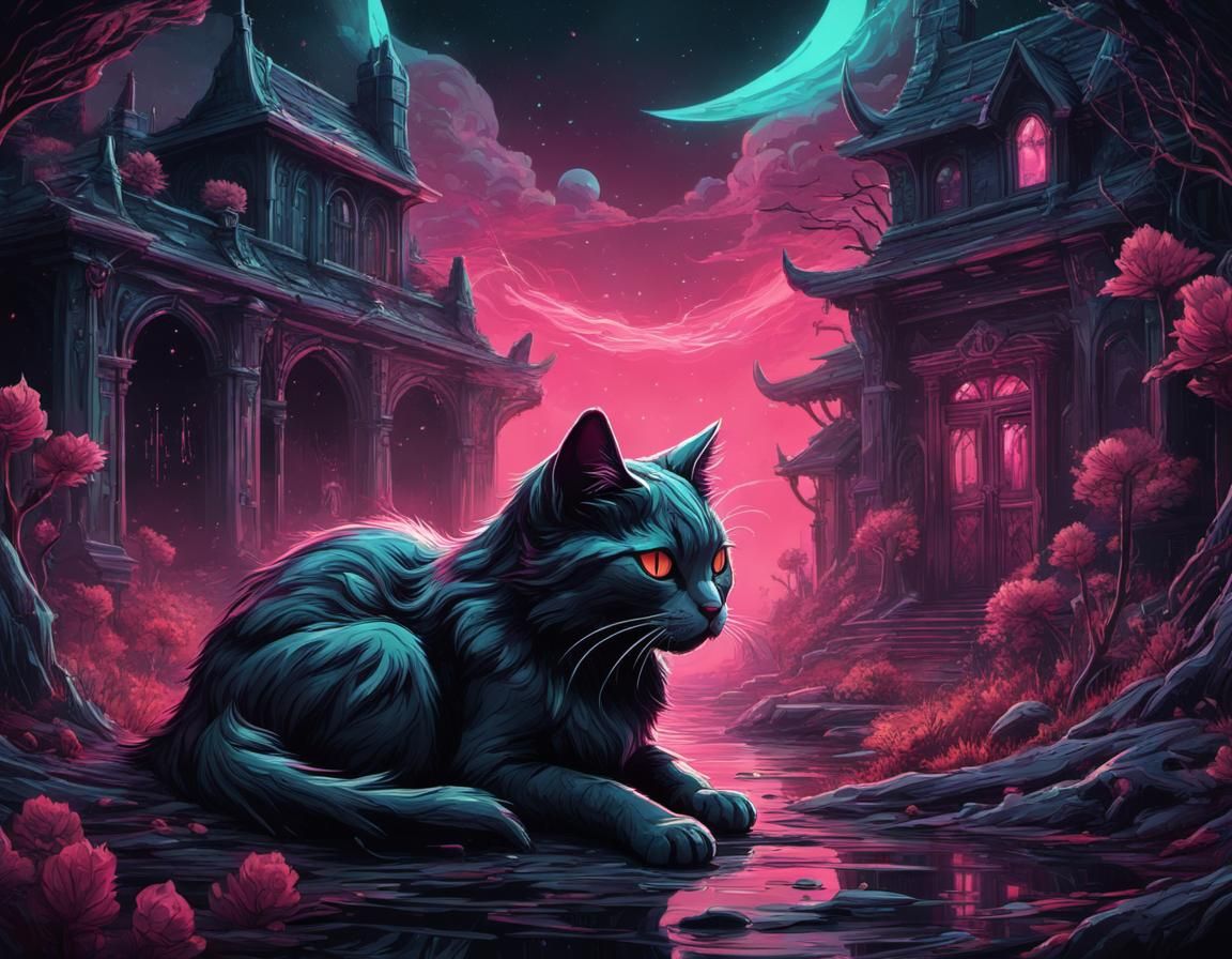 Cat's Journey to the Afterlife in Fairycore Style