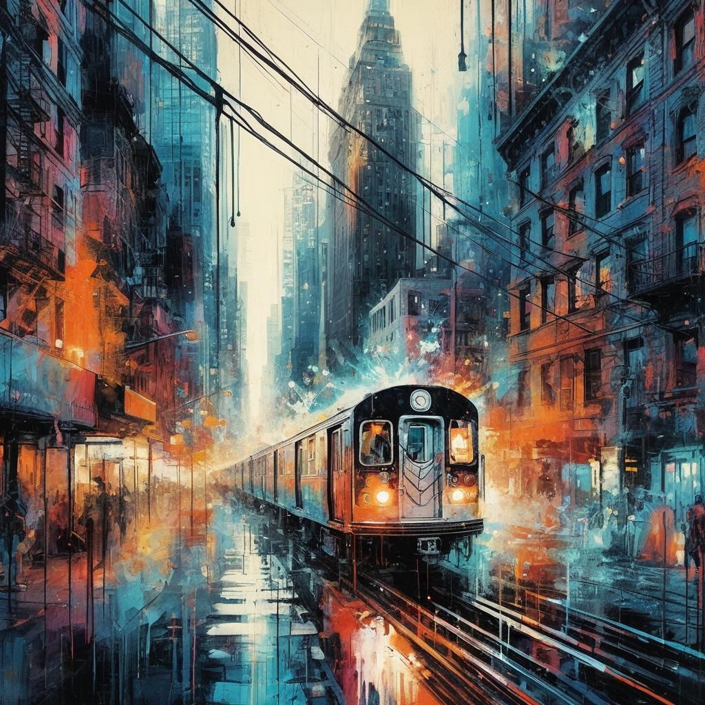 Neon Pulse: Chaotic Heartbeat of NYC