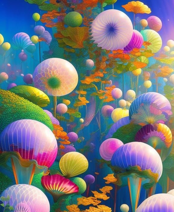Stained Glass World: Digital Landscape Art