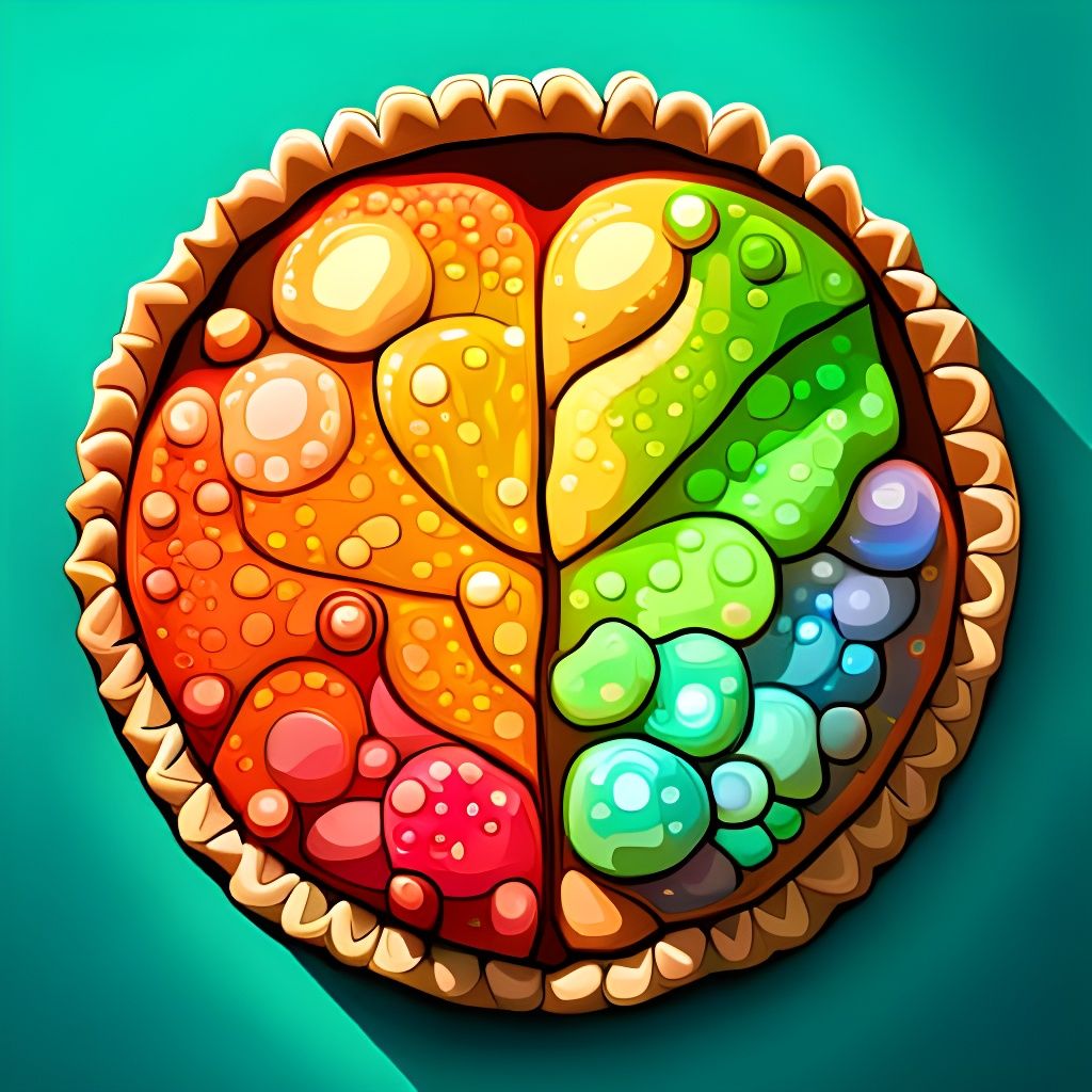 Iridescent Apple Pie with Bizarre Patterns, Digital Art