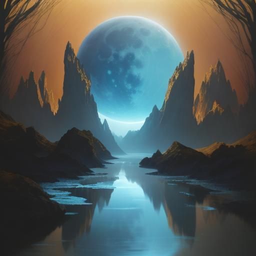 Ethereal Double Exposure Portrait on Alien Planet