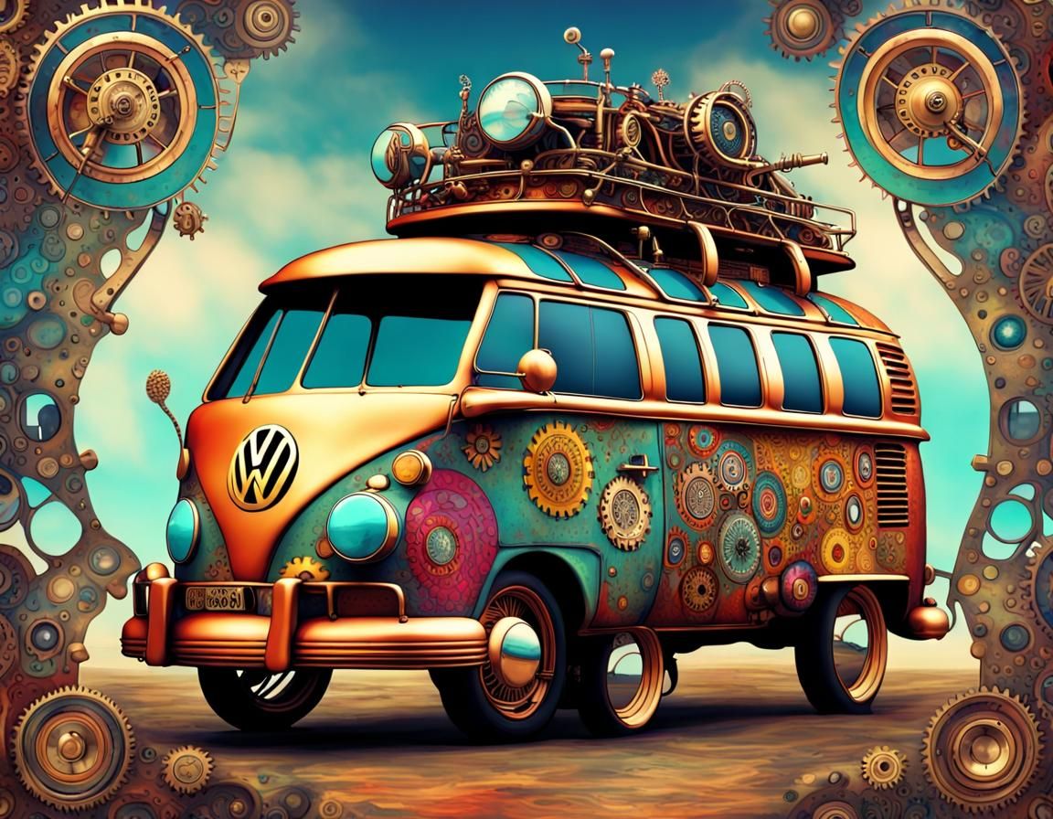 Steampunk hippie van