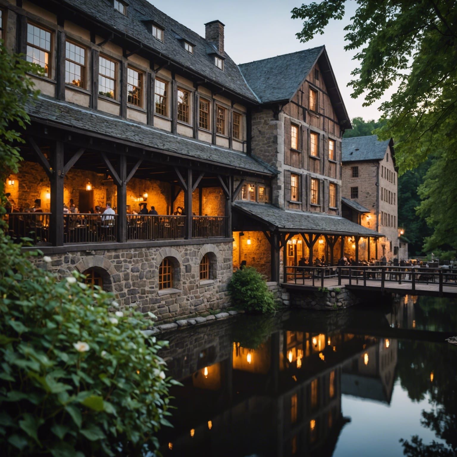 Romantic Riverside Restaurant in Old Mill, Photography