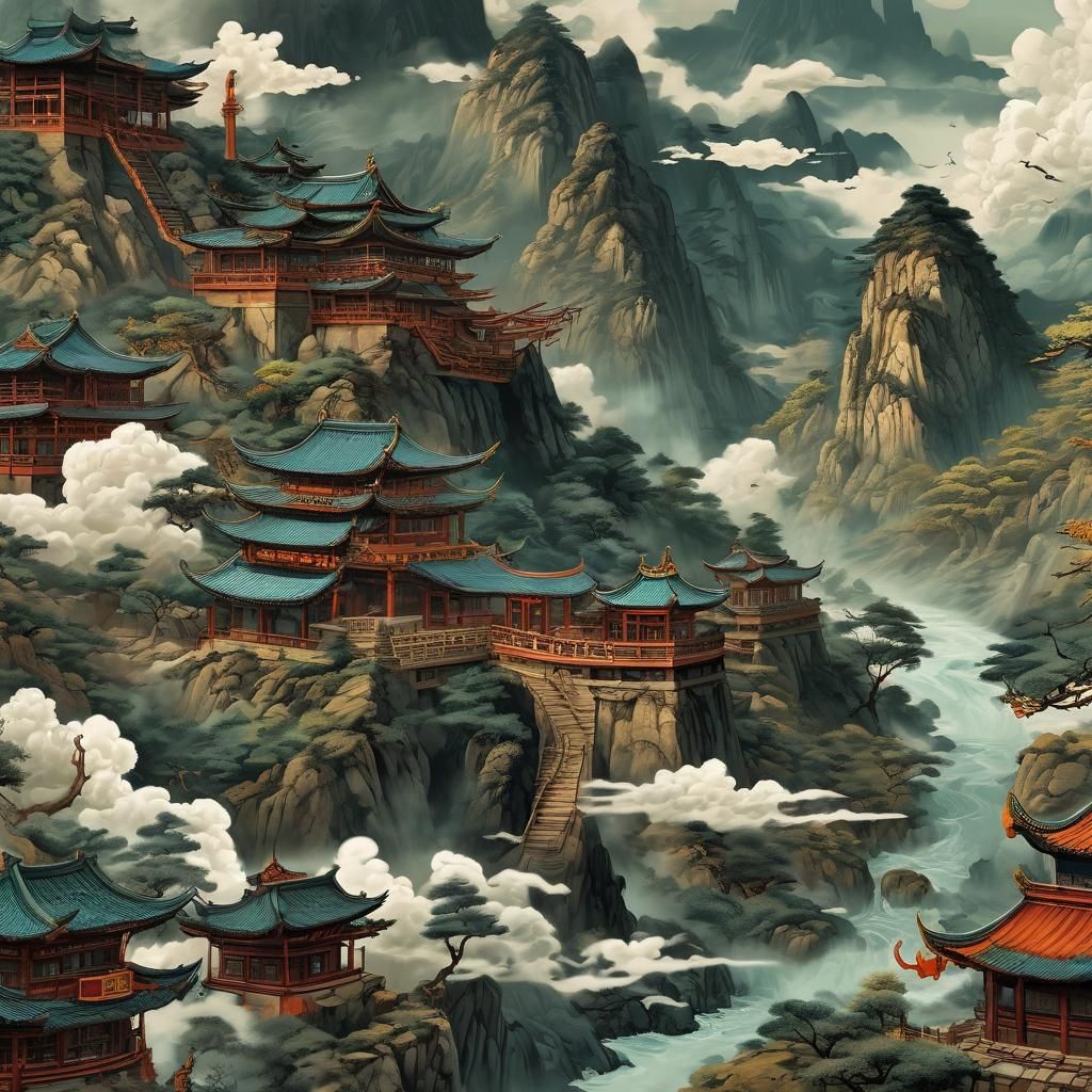 Journey to the West: Ink Painting of Chinese Mythology