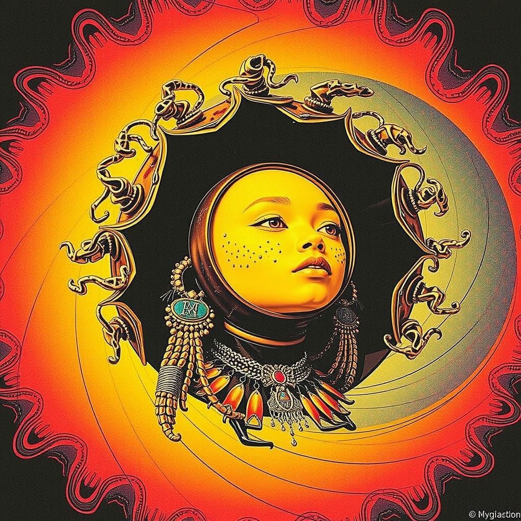 African Queen in Flamboyant 3D CGI Style