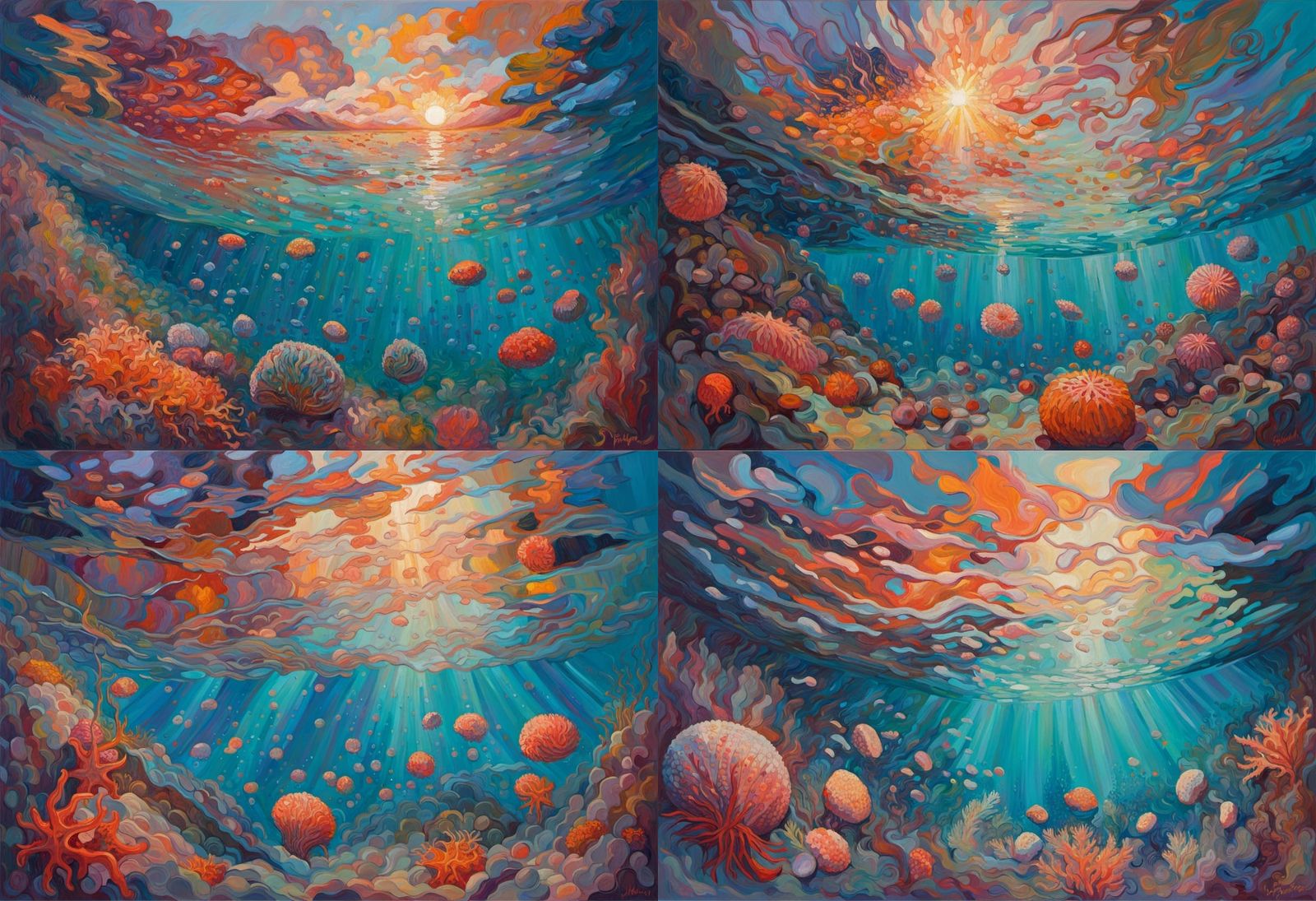 Coral Reef Impressionism: Underwater Seascape