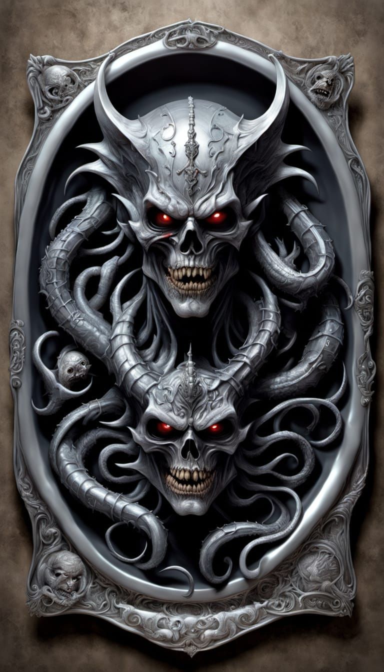 Monstrous Onyx Bodyguard with Dark Lord in 3D Horror