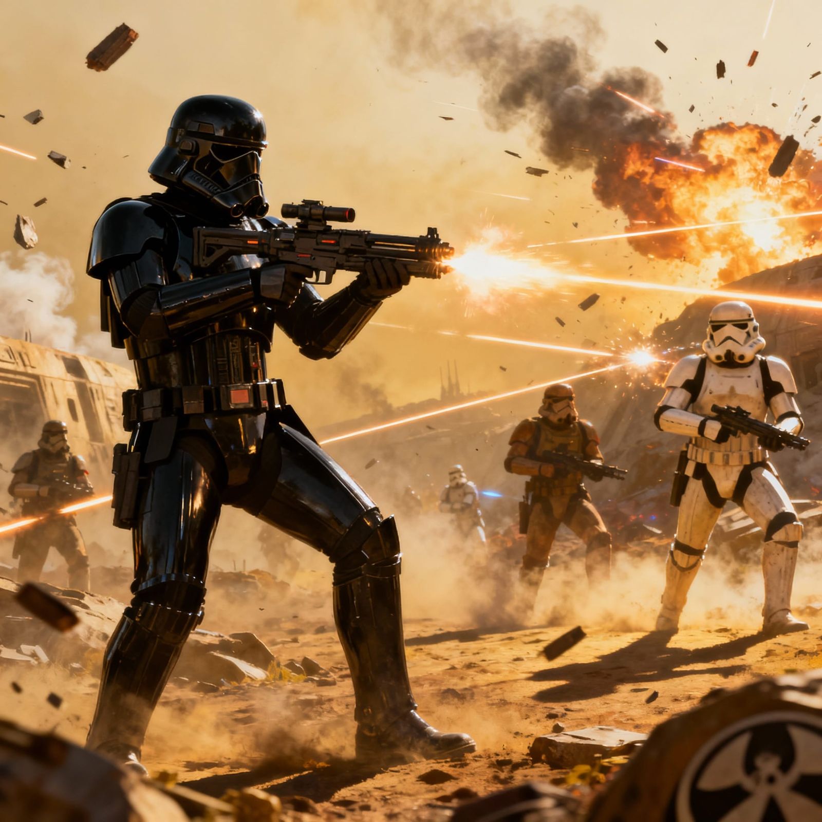 Death Trooper Battle in Golden Hour Lighting