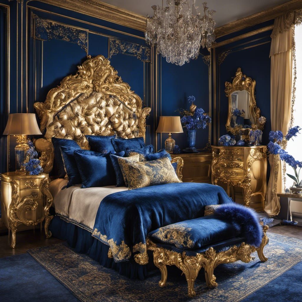 Glamorous Hollywood Bedroom with Gold Accents