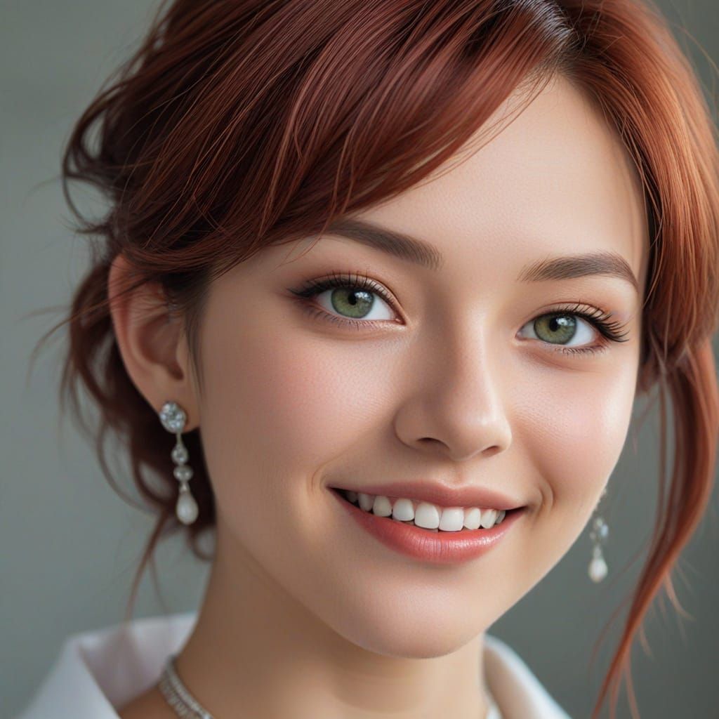 Ethereal Redhead Woman with Gothic Makeup