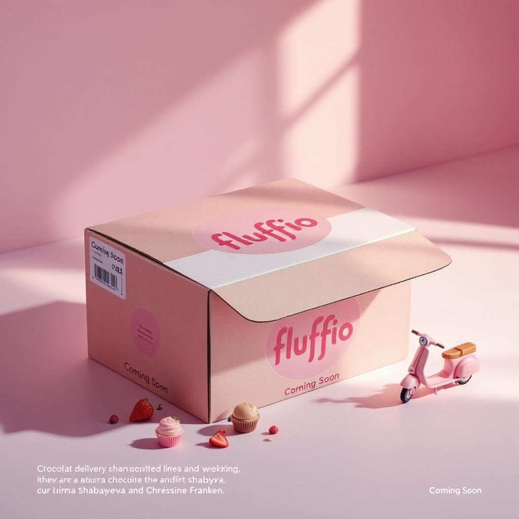 Fluffio Delivery Box with Chocolate and Strawberry Hints
