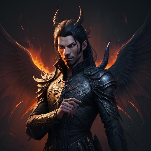 Detailed Matte Painting of Lucifer in Fantasy Art