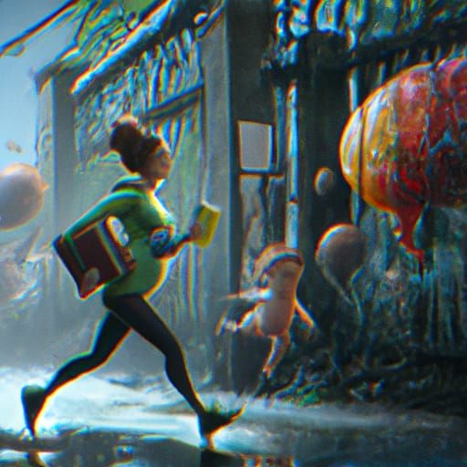 Pregnant Marathon Runner: Detailed Fantasy Art