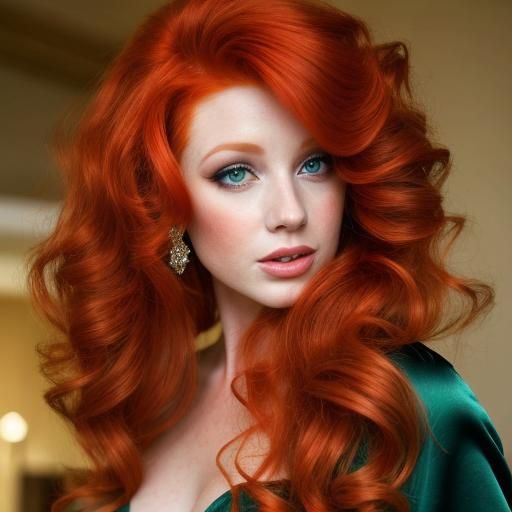 Redhead Beauty in Elegant Ballgown Portrait