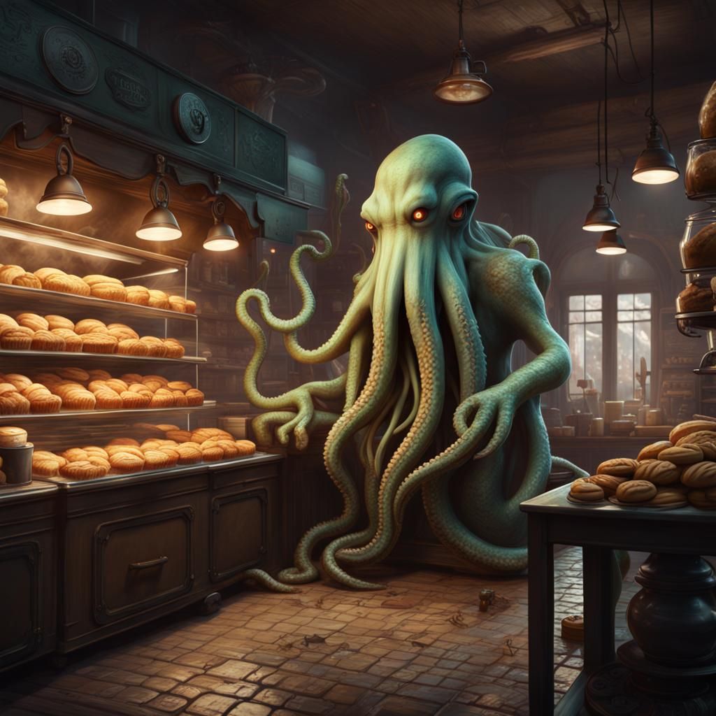Cthulhu's Bakery: A Fantasy Concept Art
