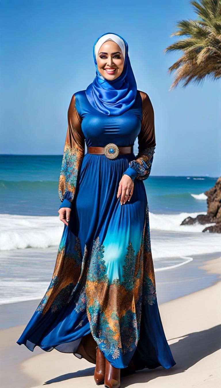 Psychedelic Alcohol Ink Portrait of Woman in Hijab