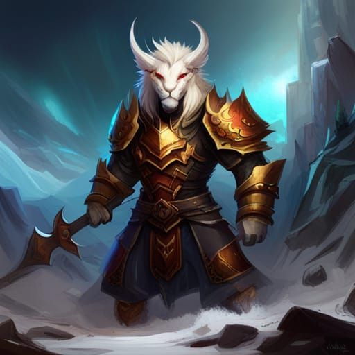 Guild Wars 2 Charr Guardian with White Mane