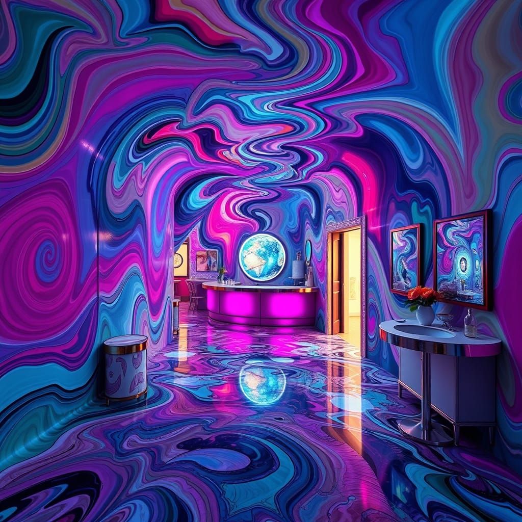 Surrealist Korova Milkbar Transports Through Fractal Glitch ...