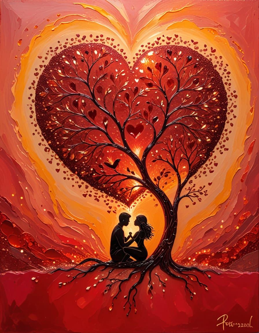 Fire red passionate love