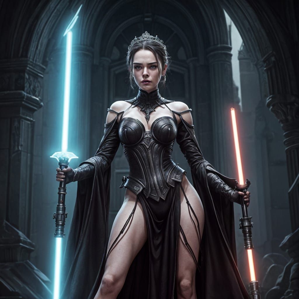 Evil Sith Empress Rey Palpatine Portrait in 8k