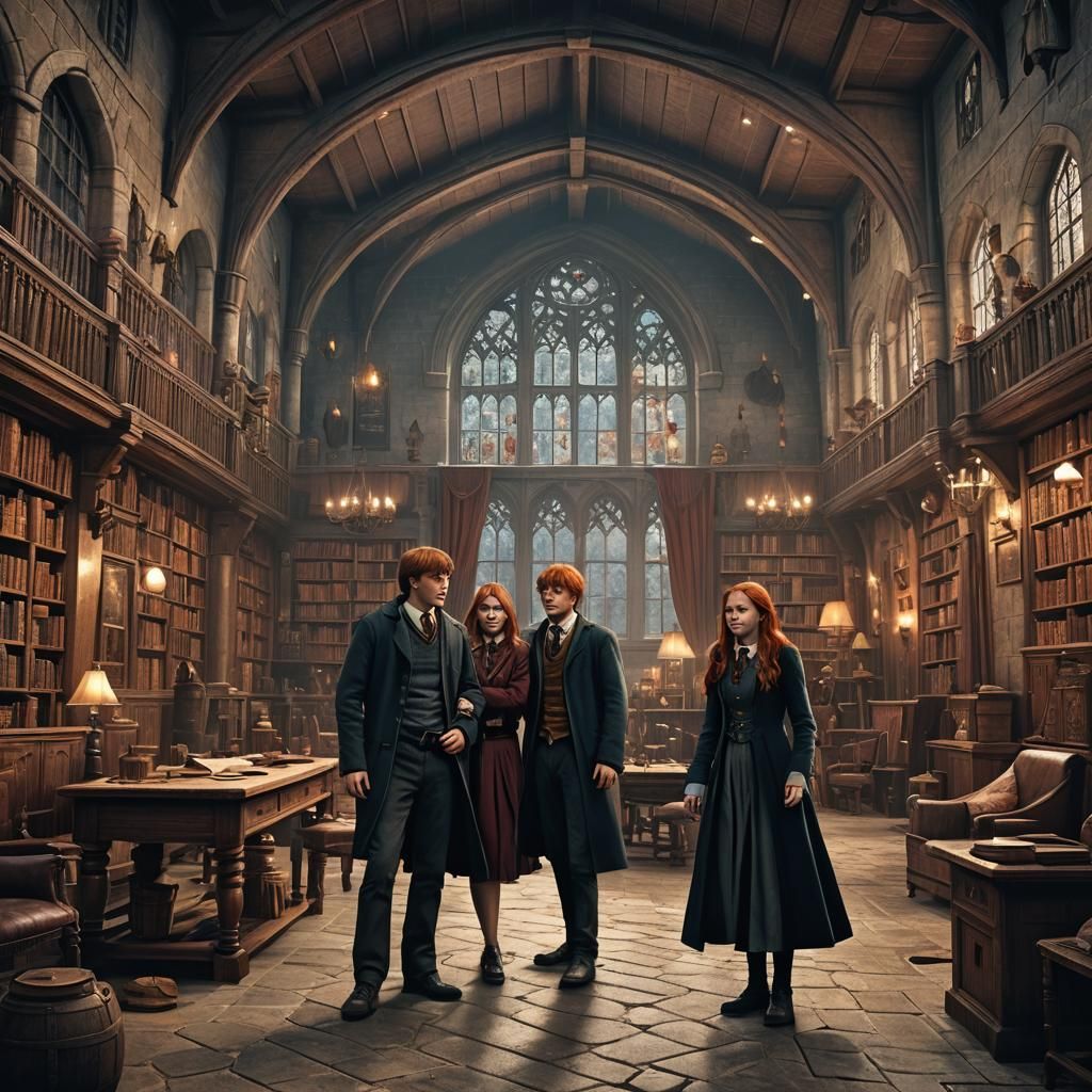Harry Potter Common Room Argument: Fantasy Concept Art