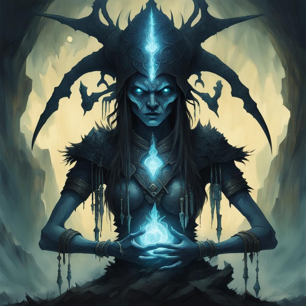 Cyber Goblin Shaman Conjuring Ice Lance