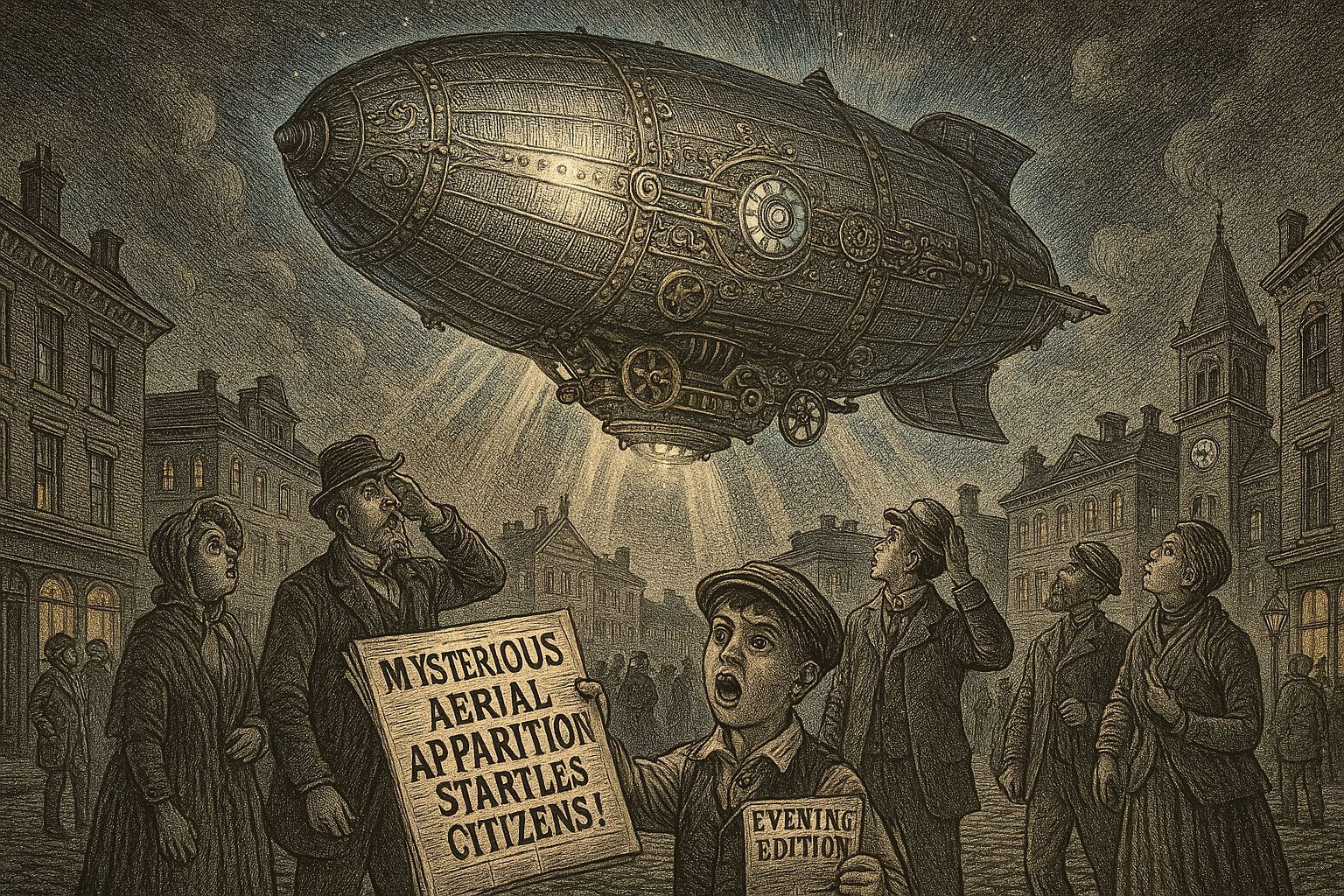 An intricately detailed illustration reminiscent of late 19t...