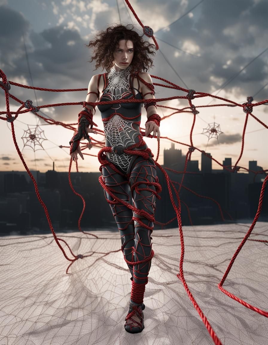 Intricate Shibari Rope Art: Dark Fantasy Concept