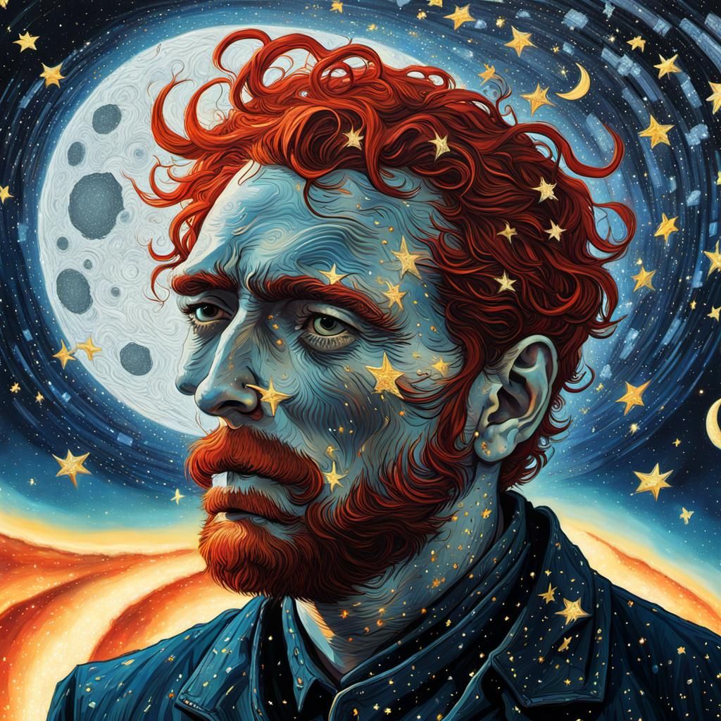 Surreal Music Spiral in Impasto Style