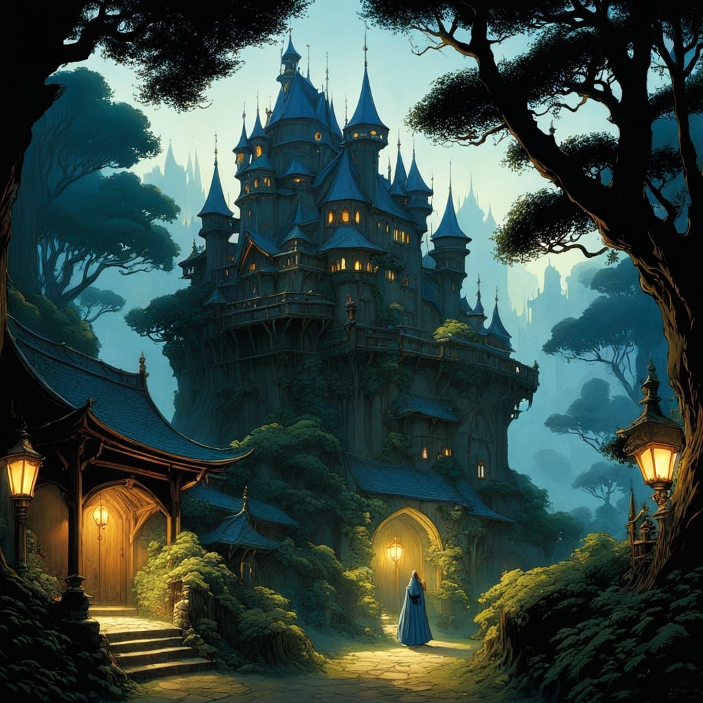 Medieval Princess in Chiaroscuro Style