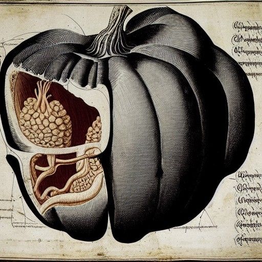 Anatomical Pumpkin Diagram: 17th Century Digestive System
