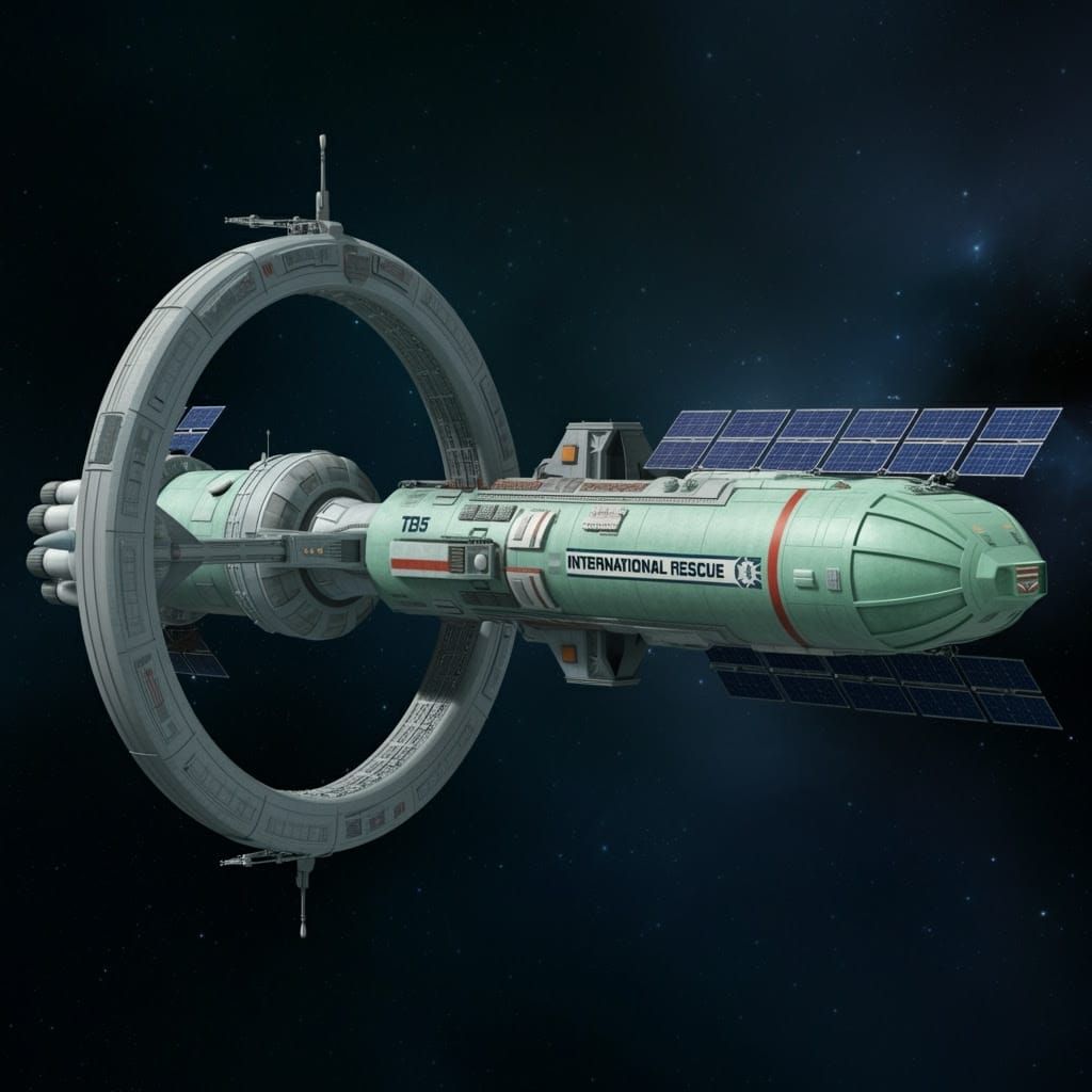 Cyberpunk-Inspired Space Station with Rotating Gravity Ring