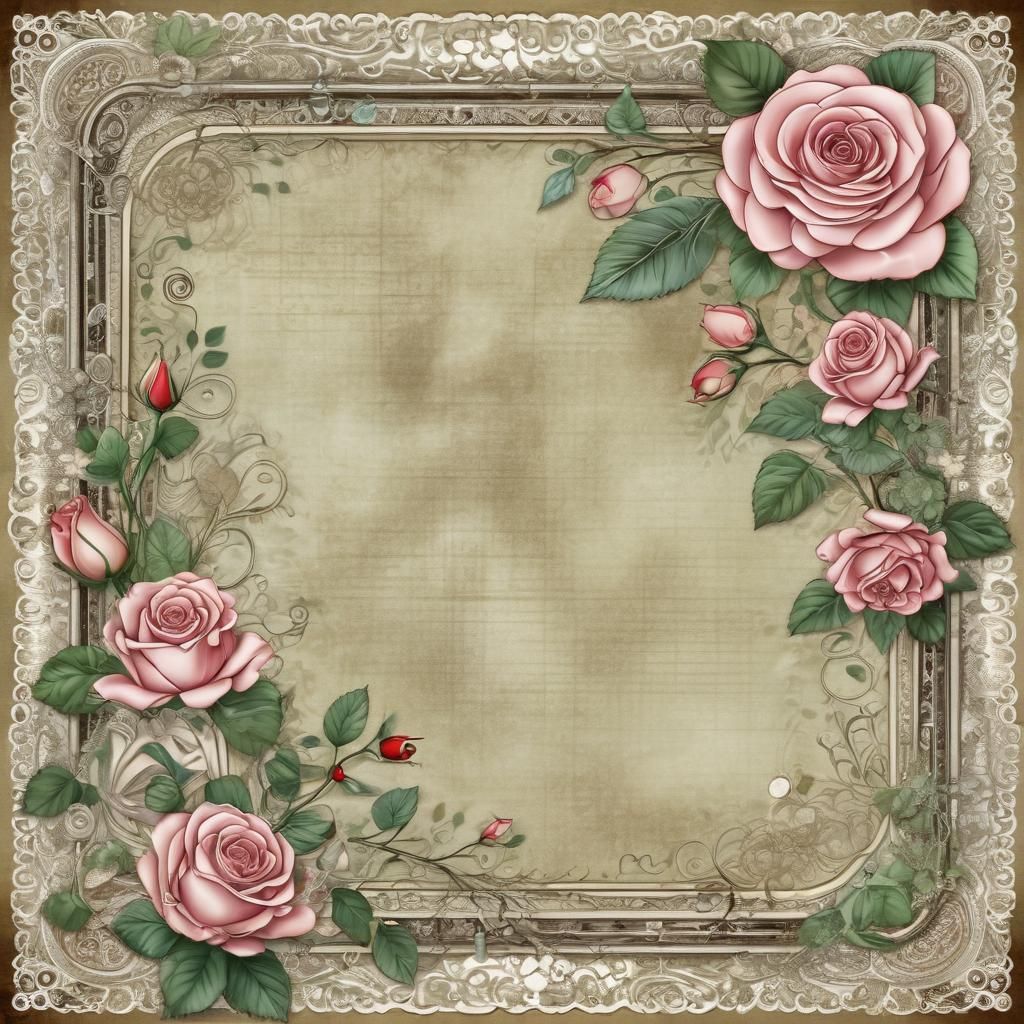 Glittering Kawaii Stationery with Roses and Fireflies