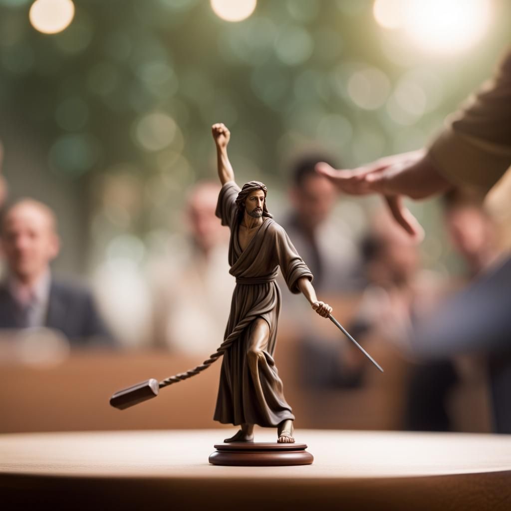 Jesus Overturning Tables: Photographic Rendering