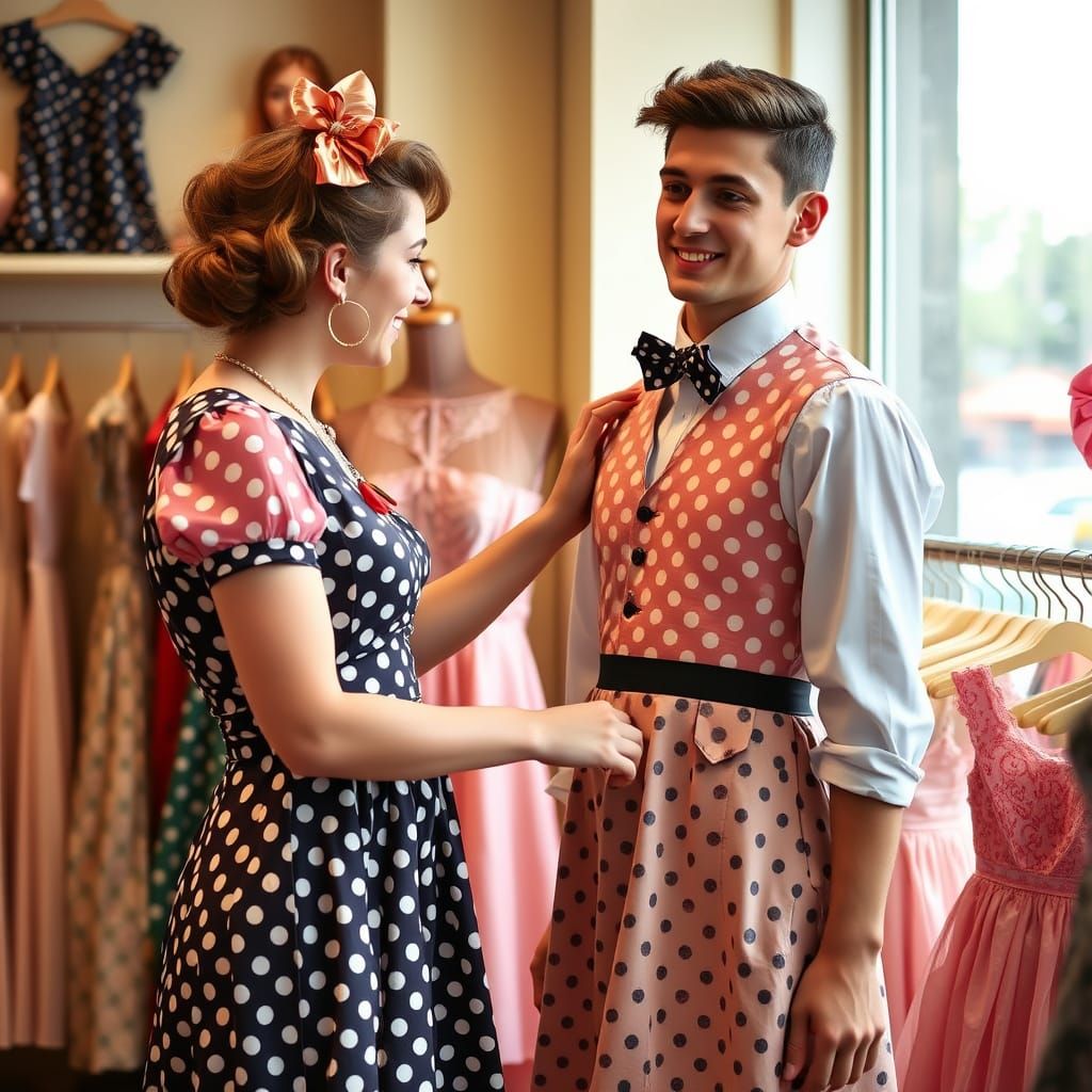 Vintage Polka Dot Dress Shopping Assistance