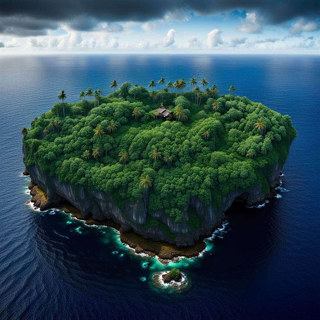 Mysterious Pacific Island with Sentient Stones
