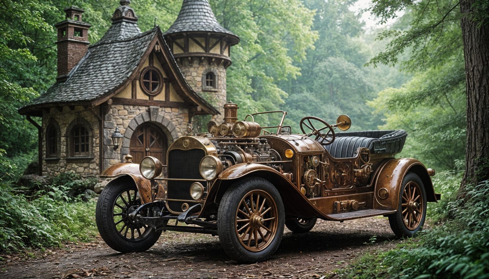 Steampunk Roadster at Elven Cottage in Oak Forest