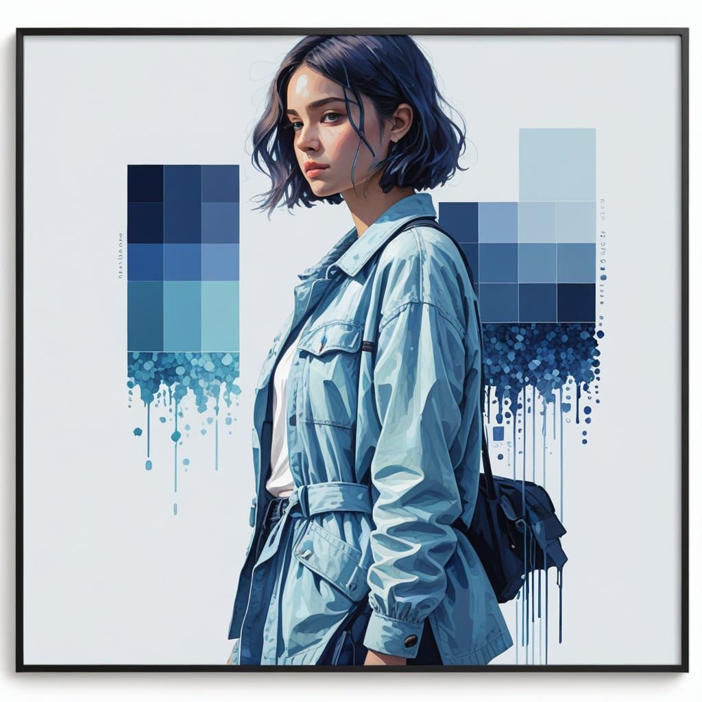 Pixel Art: Exploring Various Shades of Blue