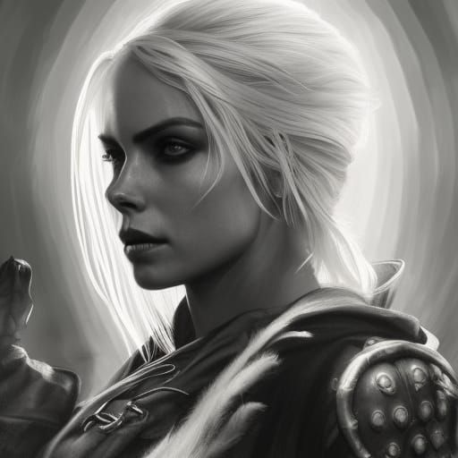 Ciri from The Witcher: Charcoal Portrait
