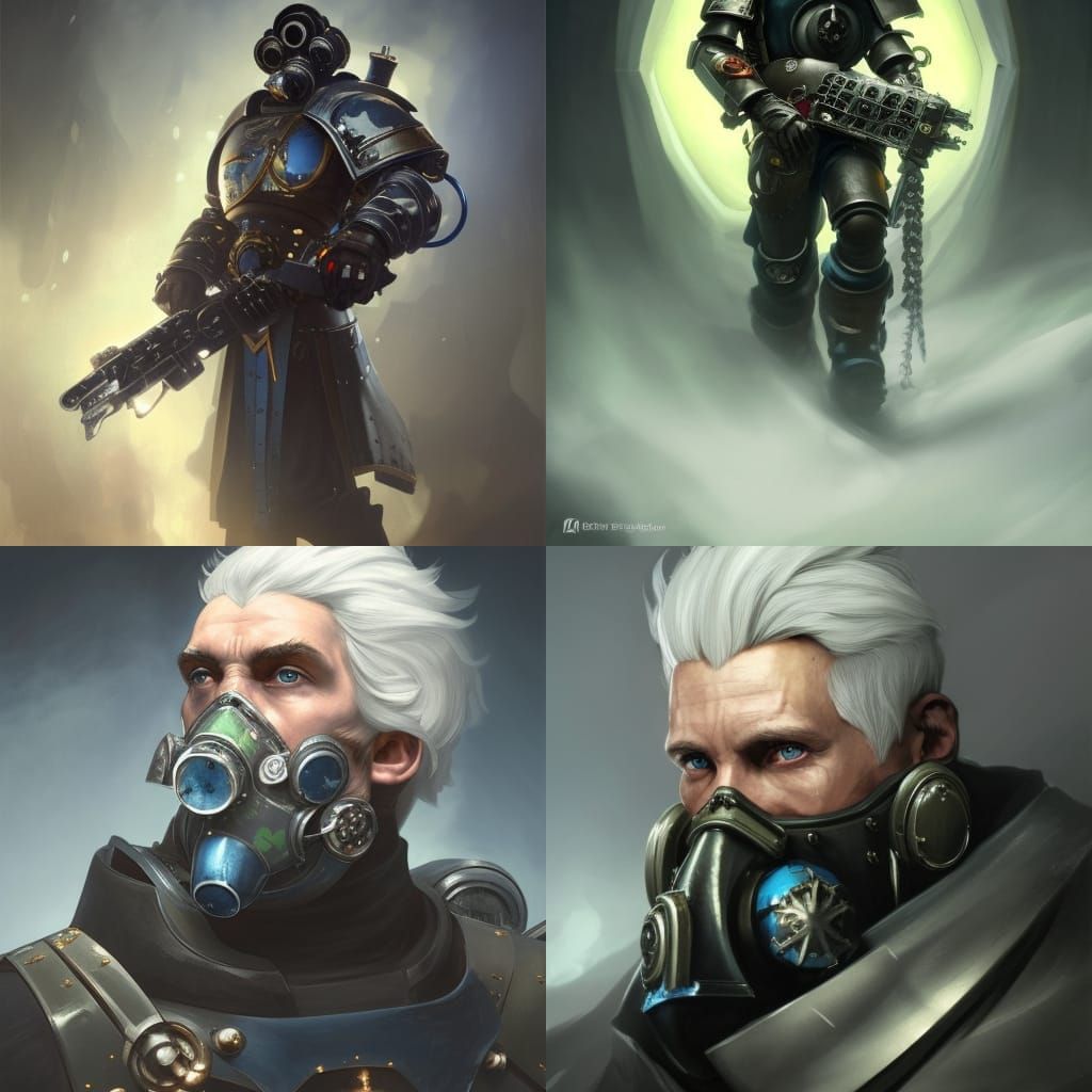 Warhammer 40k Inquisitor Portrait with Gas Mask