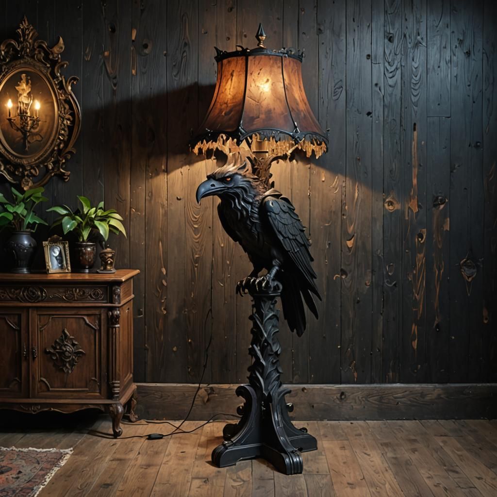 Gargoyle Gothic Floor Lamp Inspired by The Crow