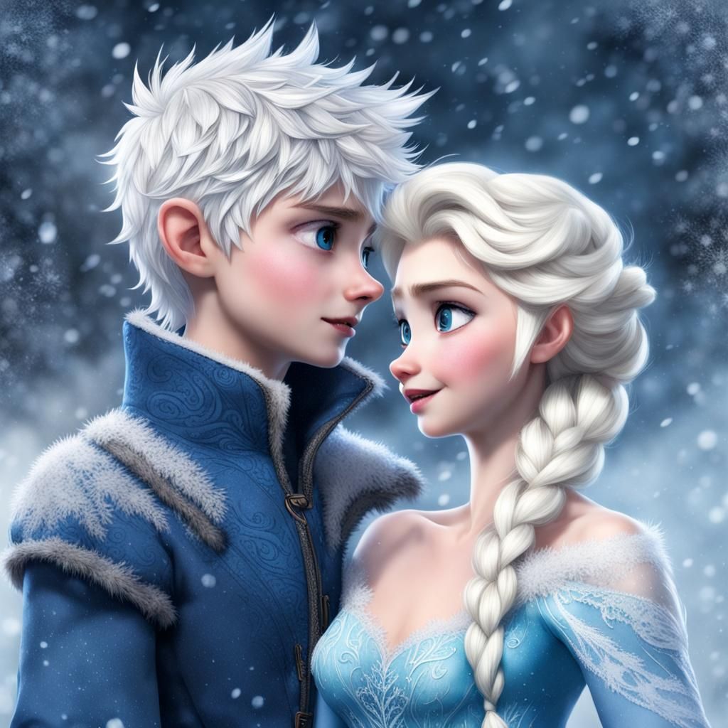 Jack Frost and Elsa in Winter Blizzard