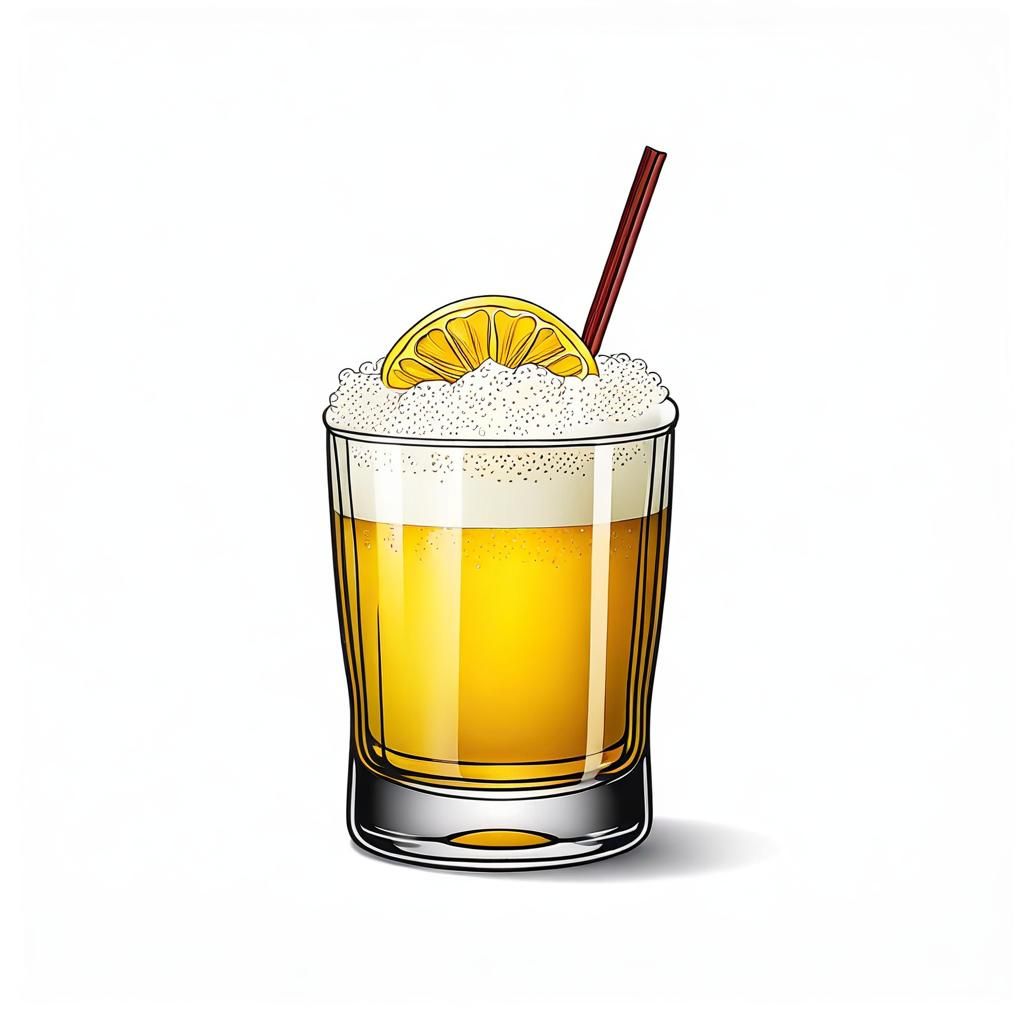 Yellow Foamy Drink with Peruvian Design