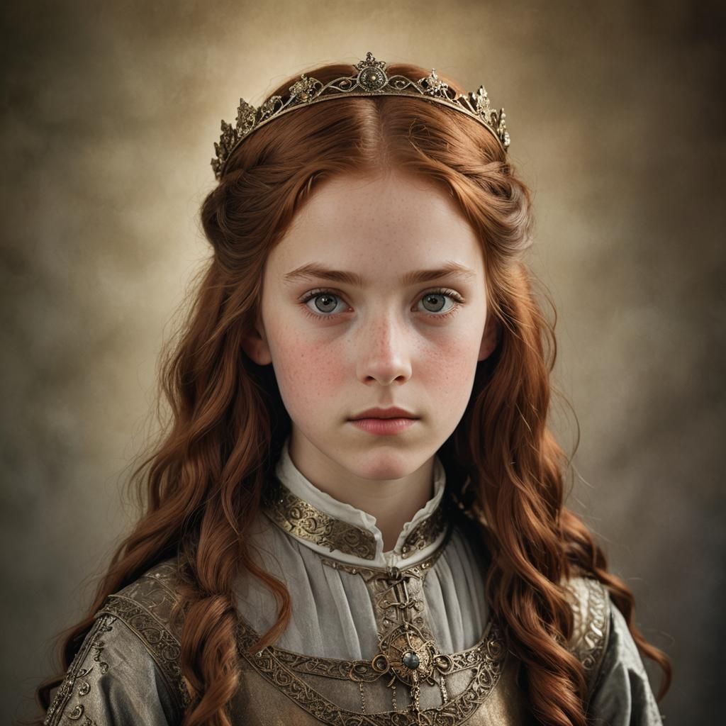 Noble Medieval Girl Portrait in High-End Fashion Photography