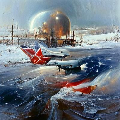 Cold War Era Depicted in Oil Painting