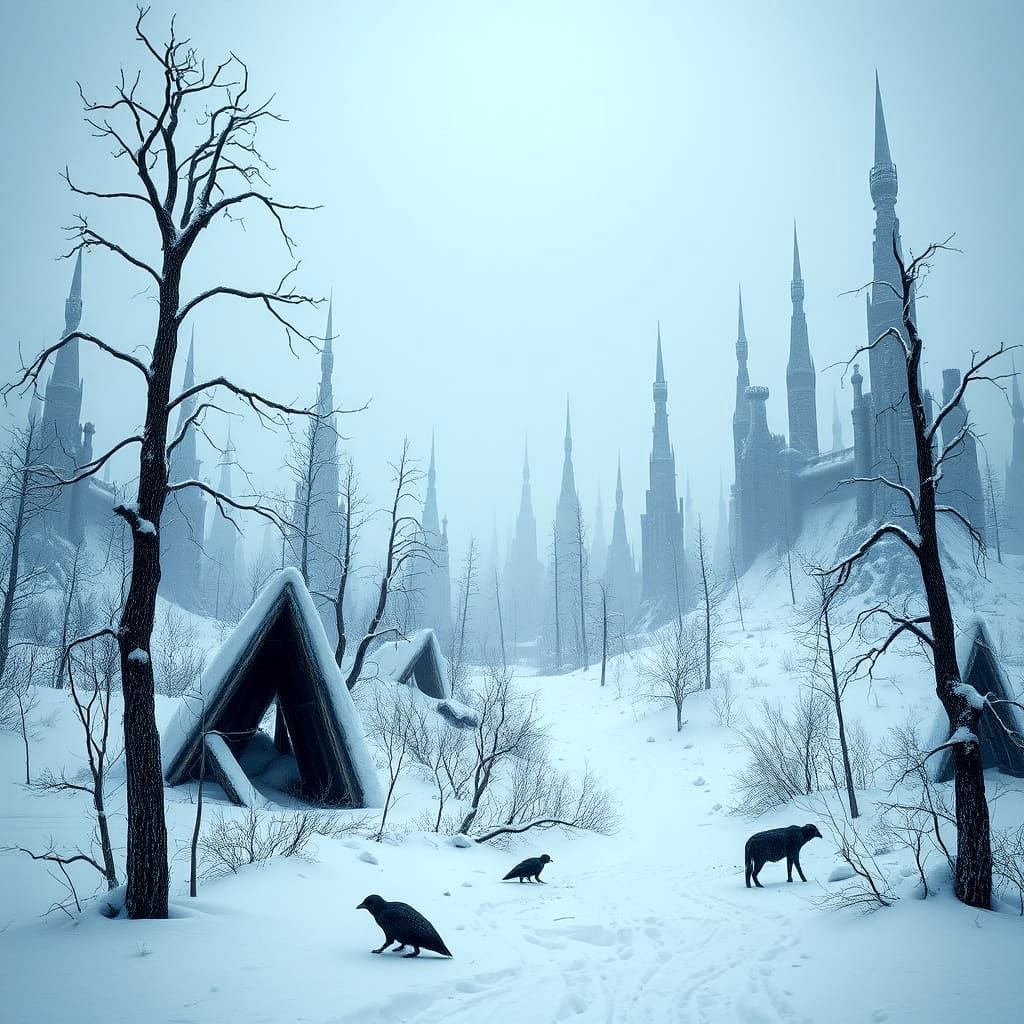 Surreal Winter Landscapes in a Ruined Cyberpunk World