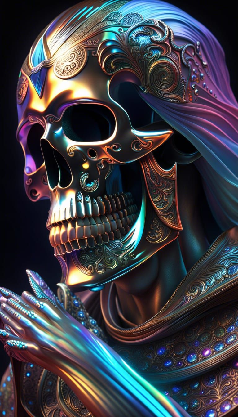Holographic 3D Render of Death's Embrace