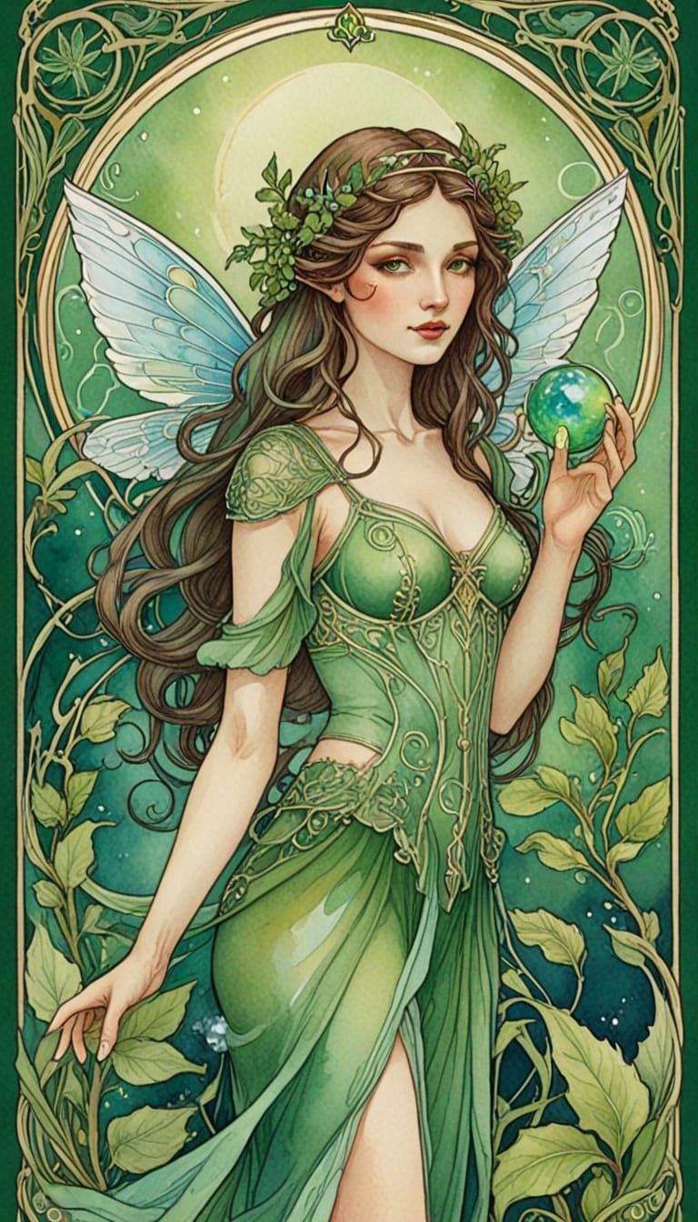 Enchanted Art Nouveau Tarot Card